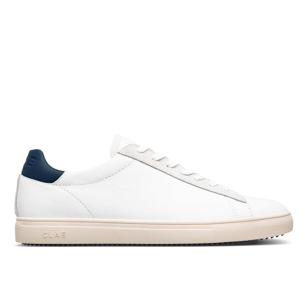 CLAE BRADLEY CALIFORNIA Shoes Mens USA913-H08 In White Leather Navy